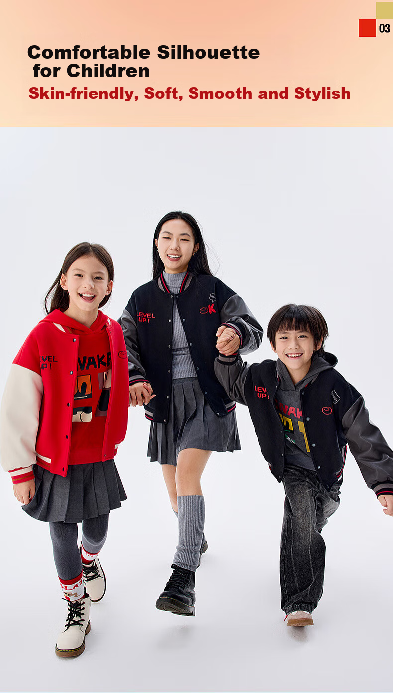 M.Latin Children's Outerwear Spring 2025 New Collection Boys And Girls Windproof Baseball Collar Jacket with Patchwork Desig 8