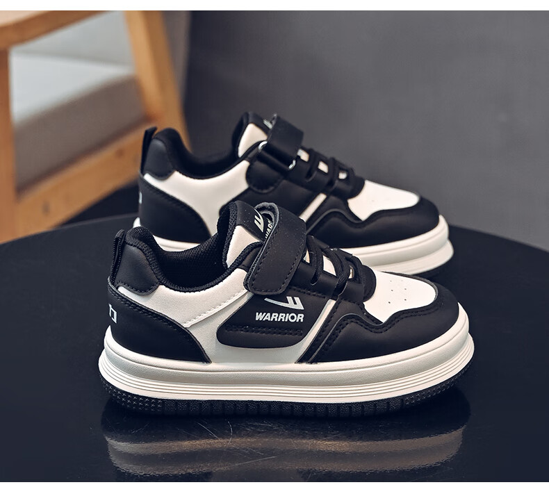 Warrior Children's Shoes Spring Boys' Sneakers Casual Soft-Soled Shoes Girls' White Shoes WZ(CL)-1010 White Size 30 9
