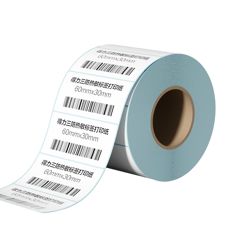 Deli 60*30mm 800 Sheets*2 Rolls Mint Sea Triple-Protection Thermal Label Paper Express Delivery Adhesive Printing Paper ZG173 [Compatible with 3-Inch Label Makers 720C, Etc.]