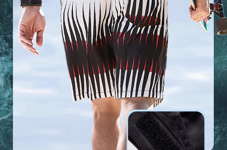 Li-Ning Men's Quick-Dry Beach Shorts 2026 New Men's Anti-Embarrassment Summer Surfing Swim Trunks Boxer Briefs 18