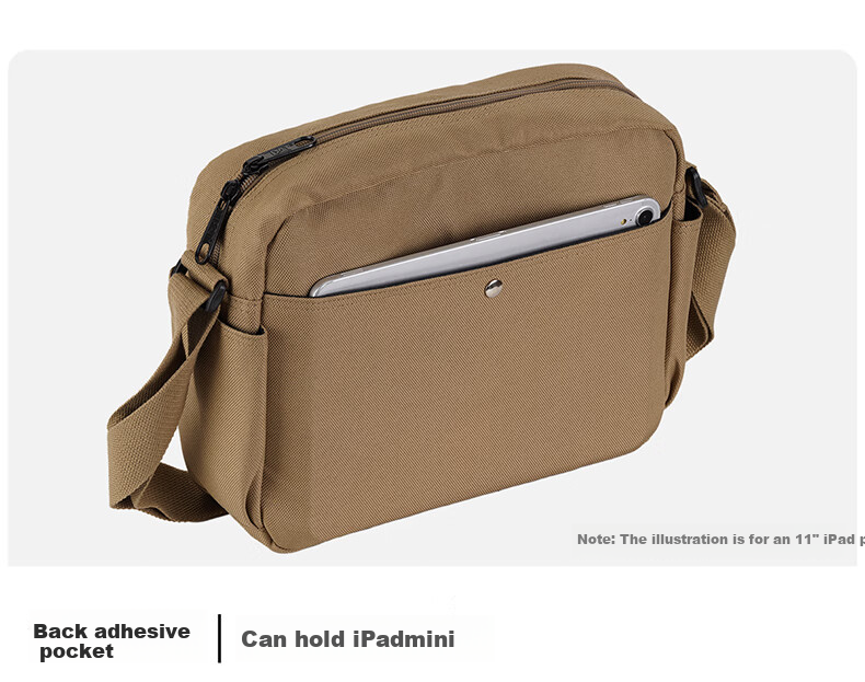 CAT Messenger Bag, Single Shoulder Crossbody Bag, 13-Inch IPad Bag, Commuter Outdoor Multi-Pocket Trendy Large Capacity, Black, 84557 6