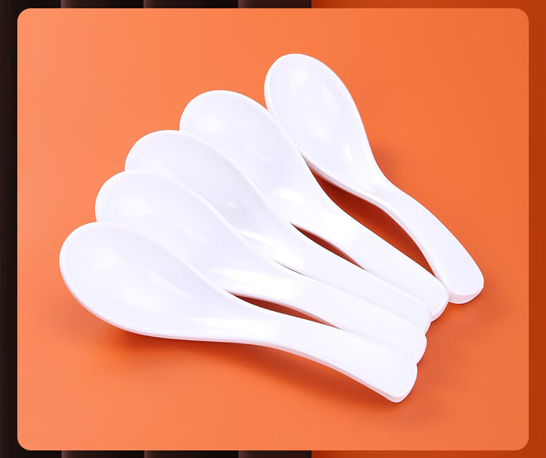 JOBO A8 Melamine Soup Spoons Set of 20, 14.5cm Small Soup Spoons with Anti-Slip Hook for Fast Food 4