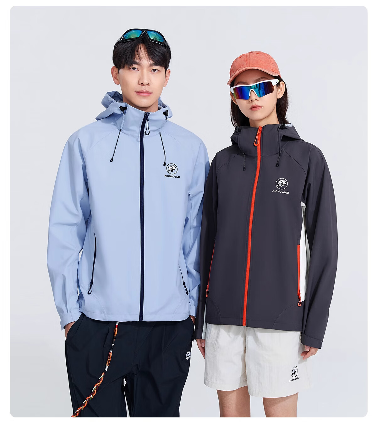 CAMEL Panda Series Outdoor Softshell Jacket Unisex Fashion Versatile Three-Proof Travel Mountaineering Coat 1114 XS 29
