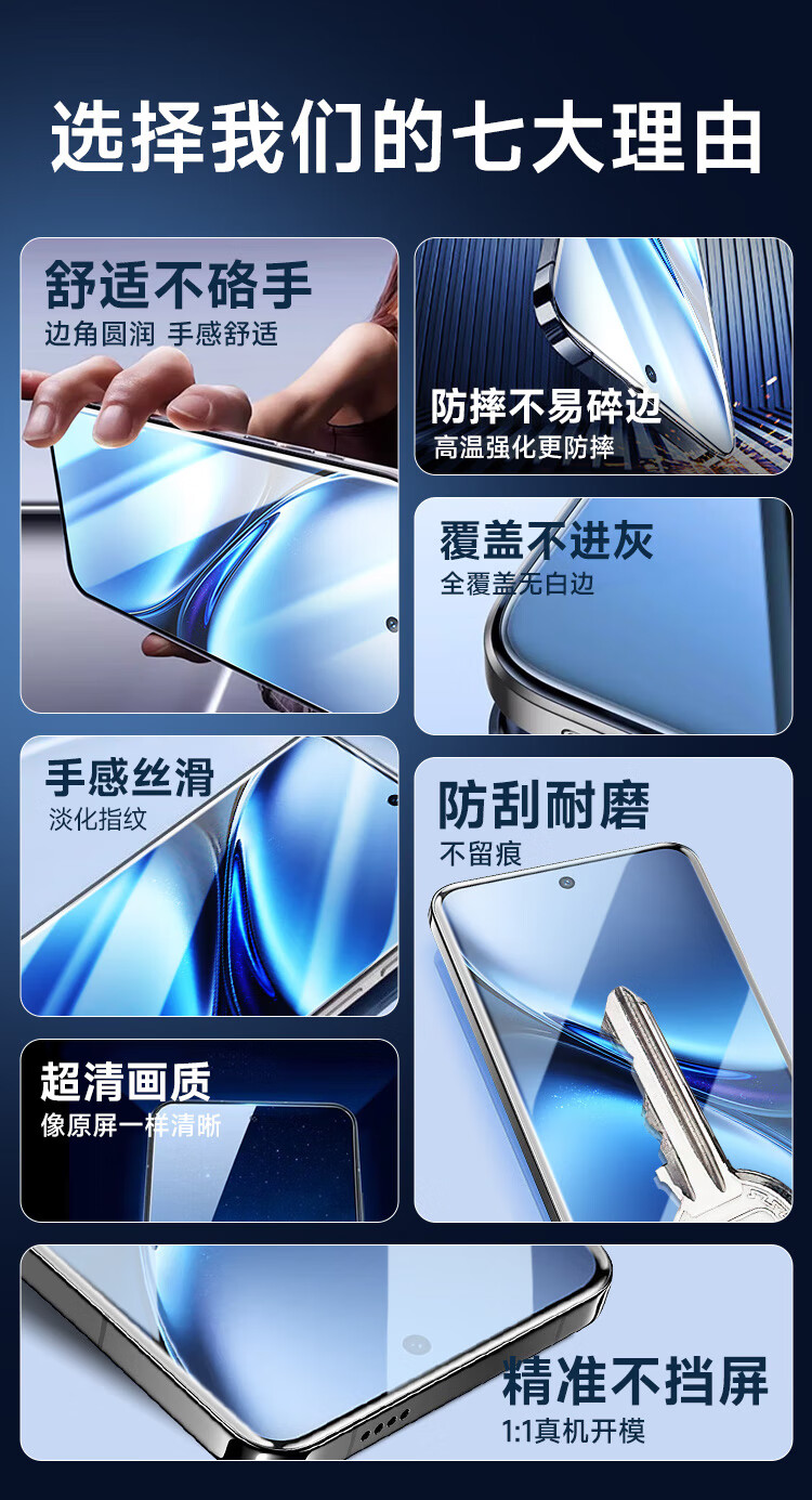 Kulefeng Tempered Glass Screen Protector for Vivo XFold5, Curved Full Coverage Ultra-Thin Anti-Drop Anti-Fingerprint Protective Film for Vivo X Fold5 Foldable Phone Outer Scree 2