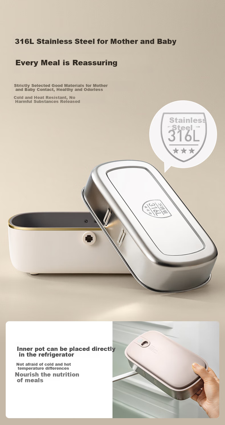 Joyoung Electric Lunch Box Heating Device for Office Workers, Plug-In Food Warmer, 316L Food Grade Material Bento Box F09H-FH100 6