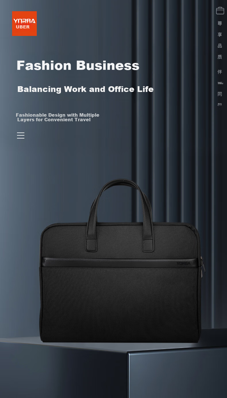 Youbili Briefcase, Handheld Zipper Business Bag, Conference Bag, Document Folder, Men's Style Business Office Supplies File Bag, Multifunctional Laptop Bag 8351 1