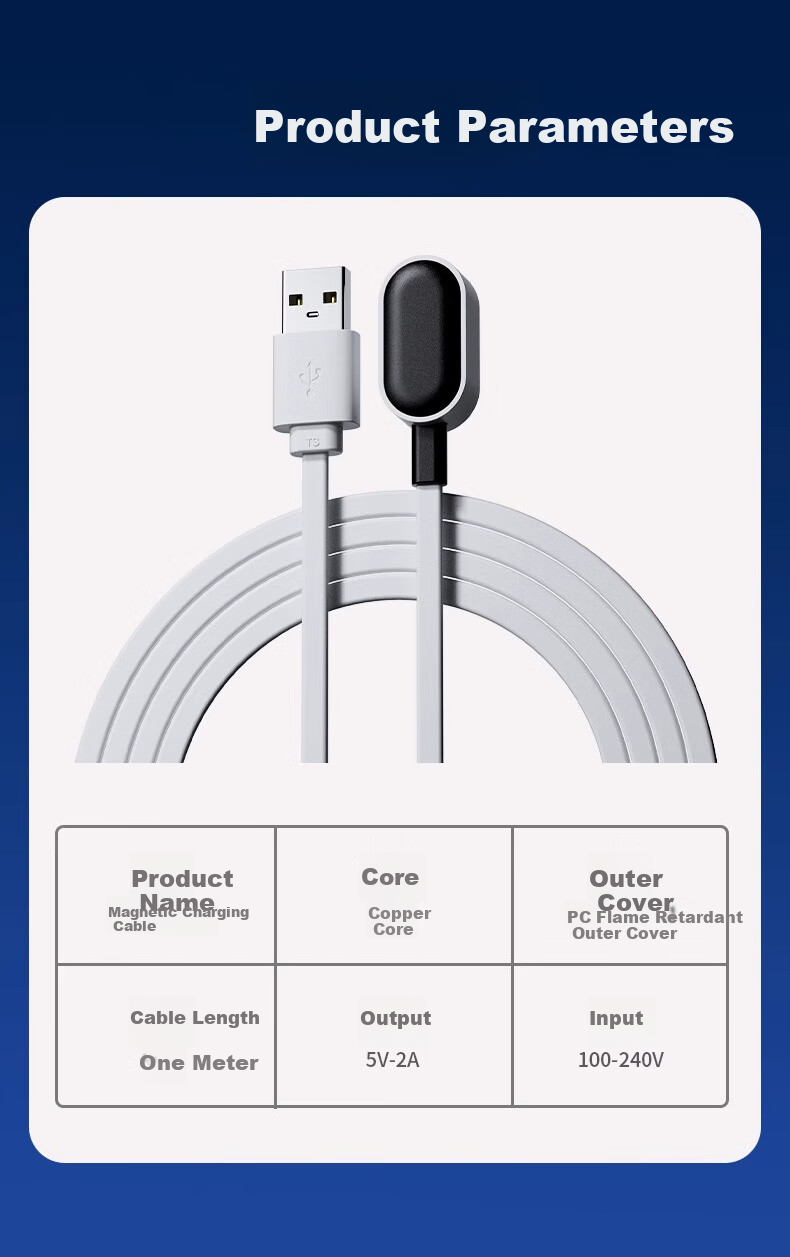 Smorss Charging Cable Compatible with Xiaotiancaili Smartwatch Charger for Z6/Z5Pro/Z5a/Q1A/Q2A/D2/D3/Z1/Z2/Z3/Y03/Y05/Y06/S Smartwatches, Fast Charging Cable 7