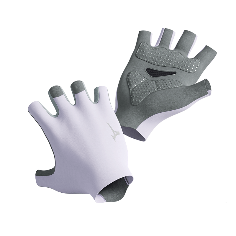 MIZUNO Fitness Gloves Unisex Half Finger Cycling Training Pull-Up Weightlifting Anti-Slip B593 Purple Small Size