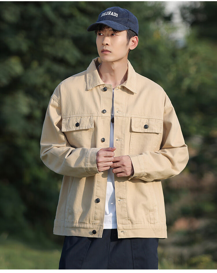 Zengzhi Japanese-Style Simple Denim Jacket for Men, Spring And Autumn 2026, Loose-Fitting Versatile Casual Lapel Men's Jacket for Teenagers 3