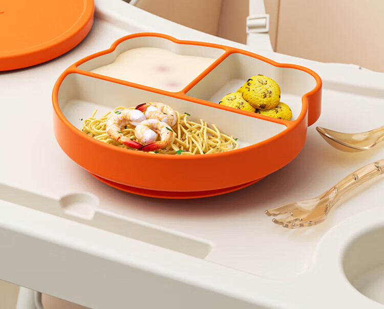 DOCTOR MA Baby Plate, Silicone Feeding Tray with Detachable Sections, Children's Tableware, Complementary Food Bowl And Plate, Green Lunch Box 20