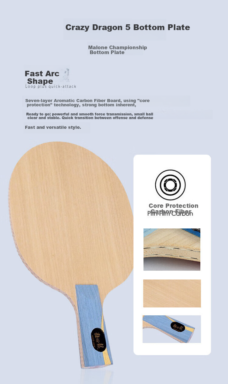 DHS Jinmanquan Kuangbiao Ma Long Gift Box Table Tennis Racket, Straight Handle, Blue Sponge, Orange Sponge, Professional Competition Paddle 3