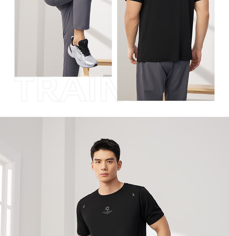 361° Men's Short-Sleeve T-Shirt, Summer Quick-Dry Sportswear, Casual Running Fitness Loose Top, Half Sleeve, 652524130-1 21