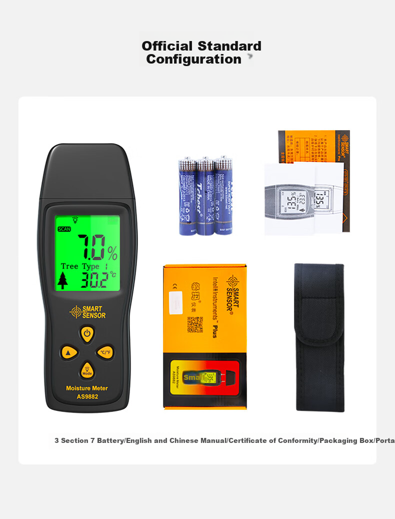 Xima AS9882 Wood Moisture Meter, High-Precision Wood Humidity Tester, Wood Moisture Content Measuring Instrument 12