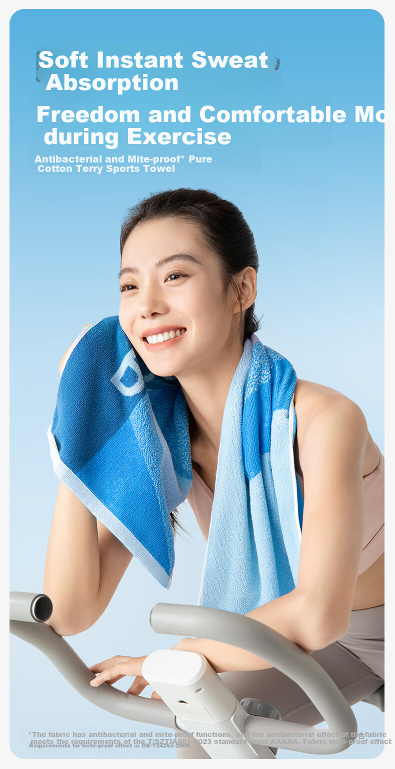 PurCotton Towel, Pure Cotton, for Sports, Running, Fitness, Quick-Drying, Extra Large, Absorbent, Antibacterial, Anti-Mite, Sweat-Wiping, Energy-Boosting Purple, 30*90cm 1