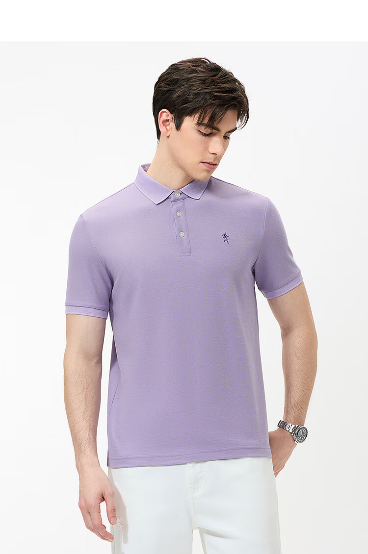 DANCING WOLVES [Instant Cool Feeling] Antibacterial And Anti-Mite Summer Versatile Men's Short-Sleeve POLO Shirt, 801 Off-White, L(175) 7