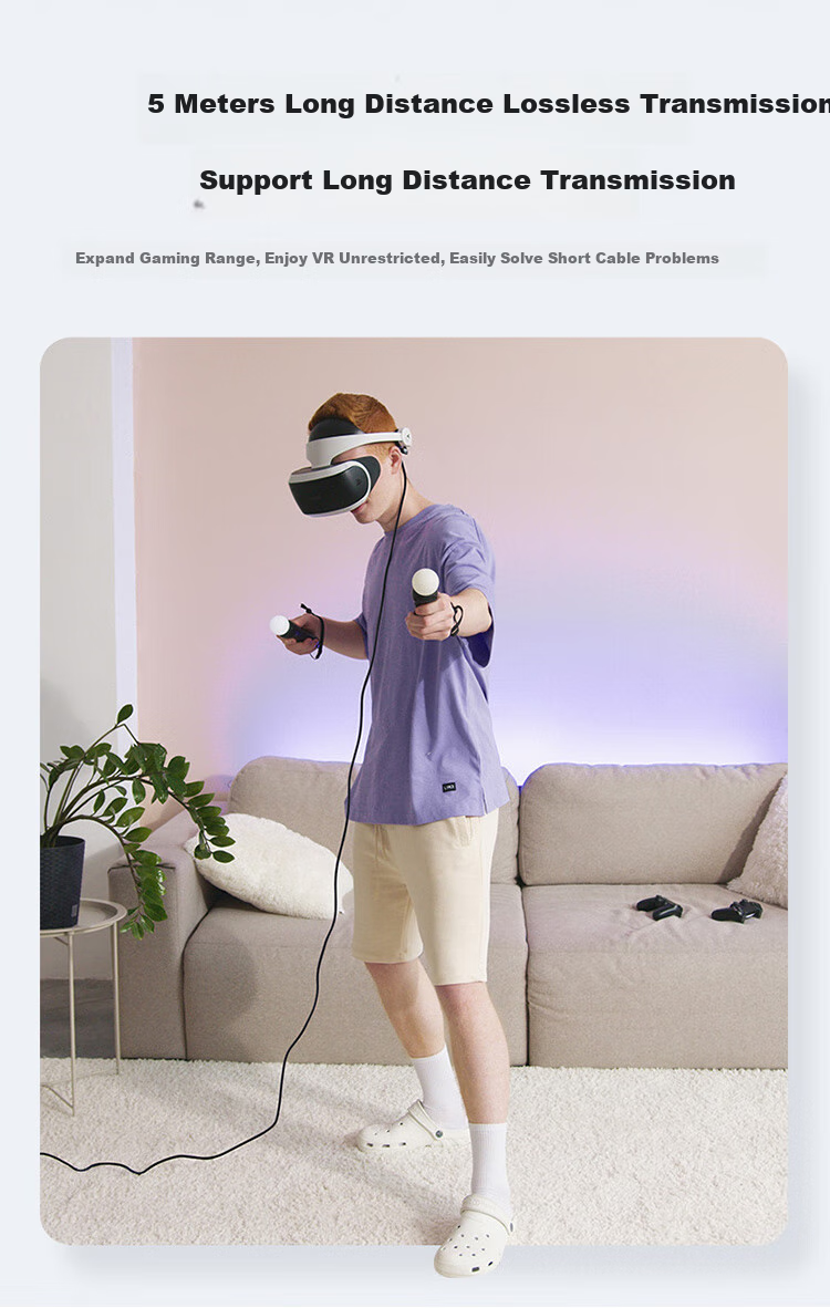CABLE CREATION Elbow Double Type-C Cable USB3.2 Camera Connection Oculus Quest2 Data Cable Piconeo3/4 VR Headset Glasses Streaming Compatible Sony Fuji 5 Meters 6