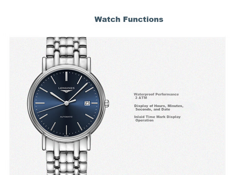 LONGINES Swiss Watch, Fashion Series, Men's Steel Strap Mechanical Watch L49214926 3
