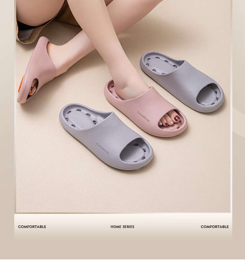 YUZHAOLIN Non-Slip Slippers for Men And Women, Indoor Bathroom Shower Anti-Slip Quick-Drying Sandals YR312 Gray 40/41 2