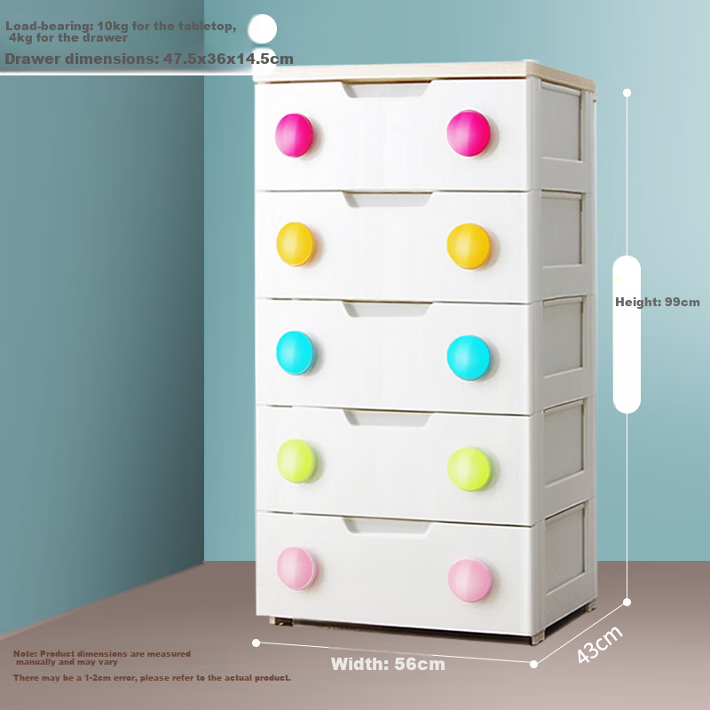 IRIS Storage Cabinet, Simple Wardrobe with Drawers, Eco-Friendly Plastic Thickened Five-Drawer Chest, Storage Box, Alice Cabinet