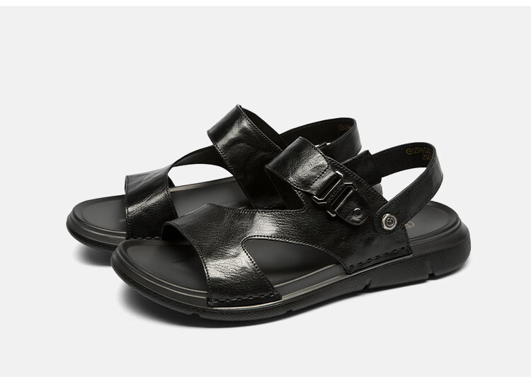 Goldlion Men's Summer Comfortable Lightweight Casual Sandals Two-in-One Beach Shoes G596520043AAF Black Size 43 10