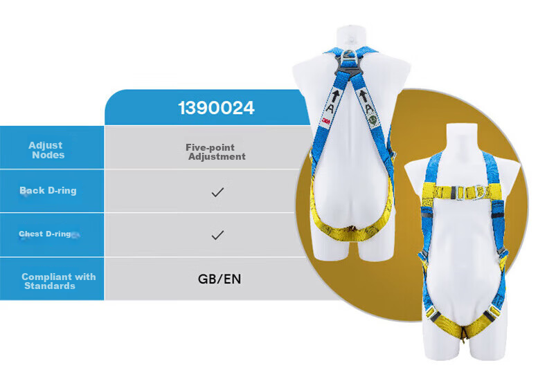3M Safety Rope, National Standard High-Altitude Work Rope, Construction Escape Rescue Fall Prevention Double Hook Safety Rope 1390439, Single Safety Rope One Piece 14