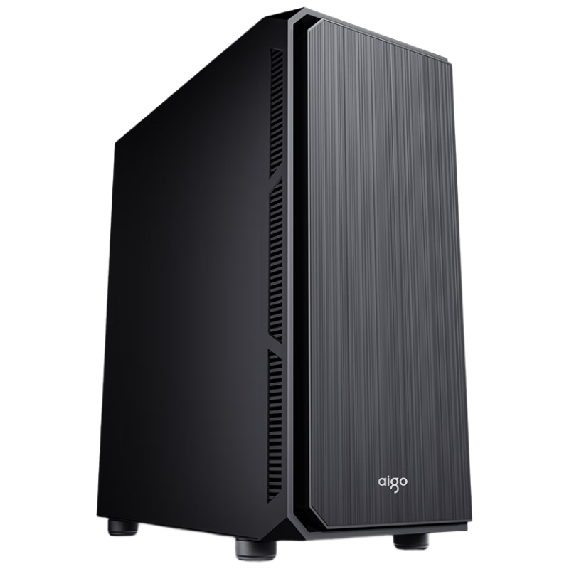 Aigo Black Mamba F2 Black Desktop Mid-Tower Case (Supports E-ATX/ATX Motherboard, Includes Three Non-Light Fans, Four-Sided Sound-Absorbing Cotton, 360mm Radiator Support)