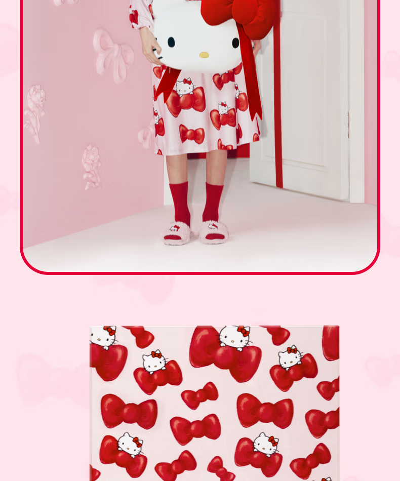 TBH Sanrio Hello Kitty Two-In Flannel Pillow Blanket Air Conditioning Throw Nap Blanket Car Backrest Pillow Blanket 2