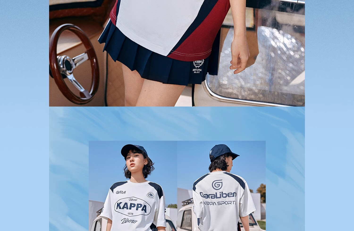 Kappa Back-to-Back Sports T-Shirt Men Summer New Casual Cotton Short Sleeve Couple American Style K0FW2TD90D 24