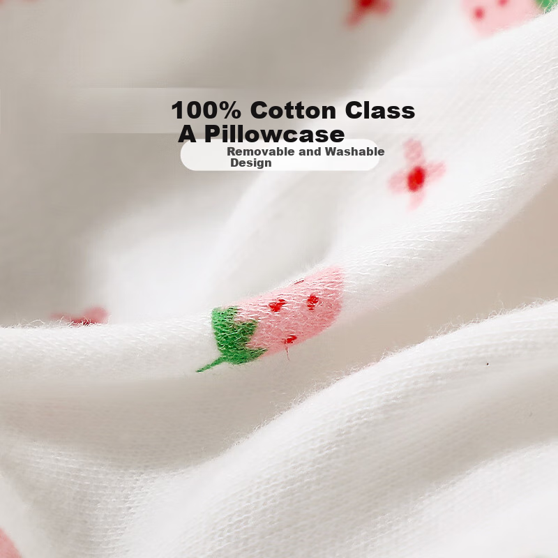 FUANNA Children's Latex Pillow, Class A Imported from Thailand, Antibacterial Children's Neck Support High Pillow, Single Pack, 50*30*7-9cm, White
