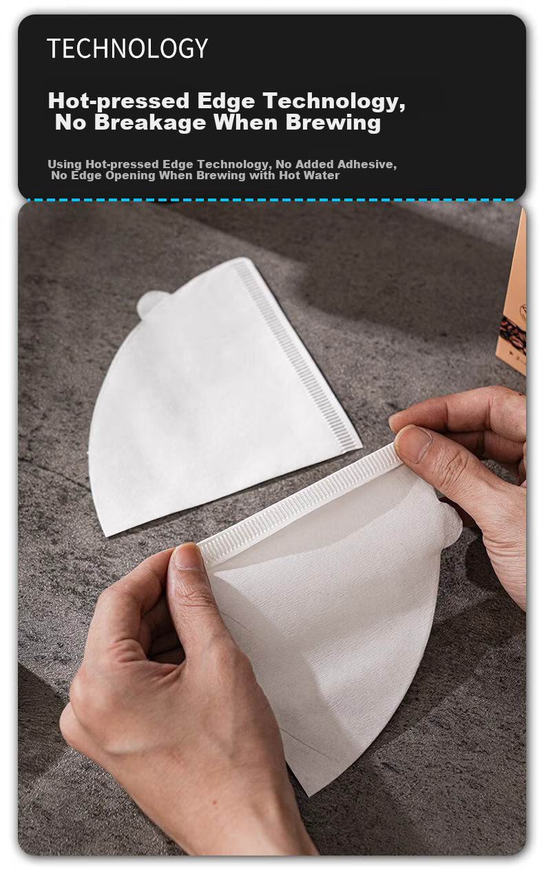 YIJUKE [50 Sheets] V01 Coffee Filter Paper V60 Pour-Over Coffee Drip Paper, V-Shaped Funnel Filter Cup Dedicated Filter Paper, Conical Shape 9