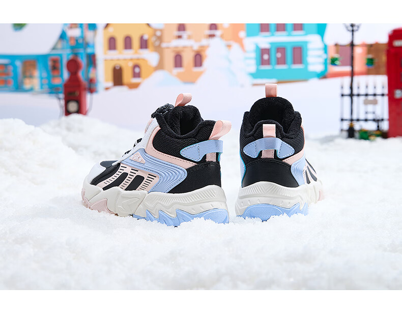 361° Kids Winter Cotton Shoes 24 Size Unisex Toddler Outdoor Warm Fleece Lined Durable Cotton Shoes Purple 30 10