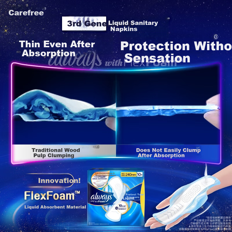Hushubao Liquid Sanitary Napkins, Daily Use, 240mm, 40 Pieces, Menstrual Pads, Comfortable Protection, Sold by JD, Thin And Comfortable