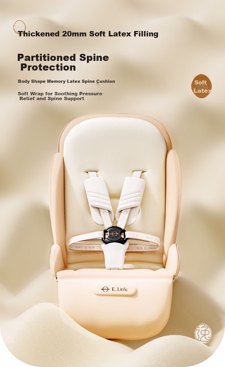 Elittile Baby Stroller 0-3 Years Foldable Reclining Shock Absorption High Landscape Baby Pram EMUpro Moonflower Blue 12