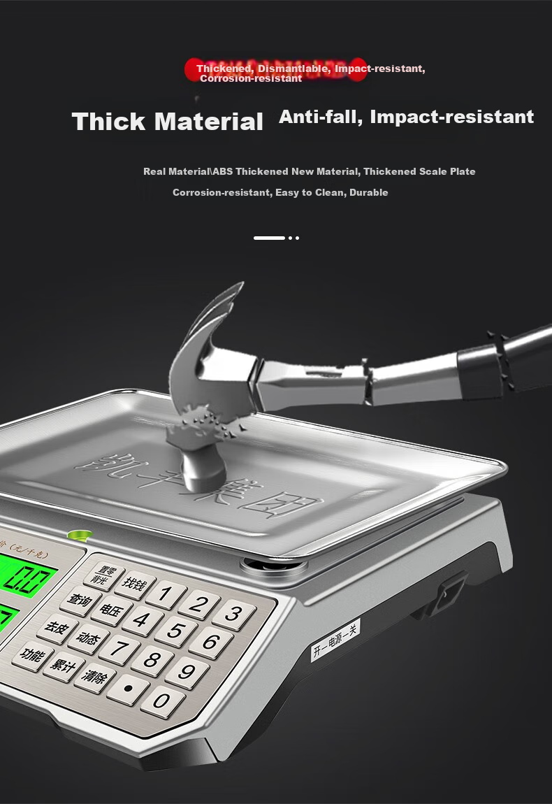 Kaifeng Electronic Scale, Commercial Small Pricing Platform Scale, 30kg High-Precision Weighing Scale, for Market Vendors And Street Vendors to Calculate Weights 6