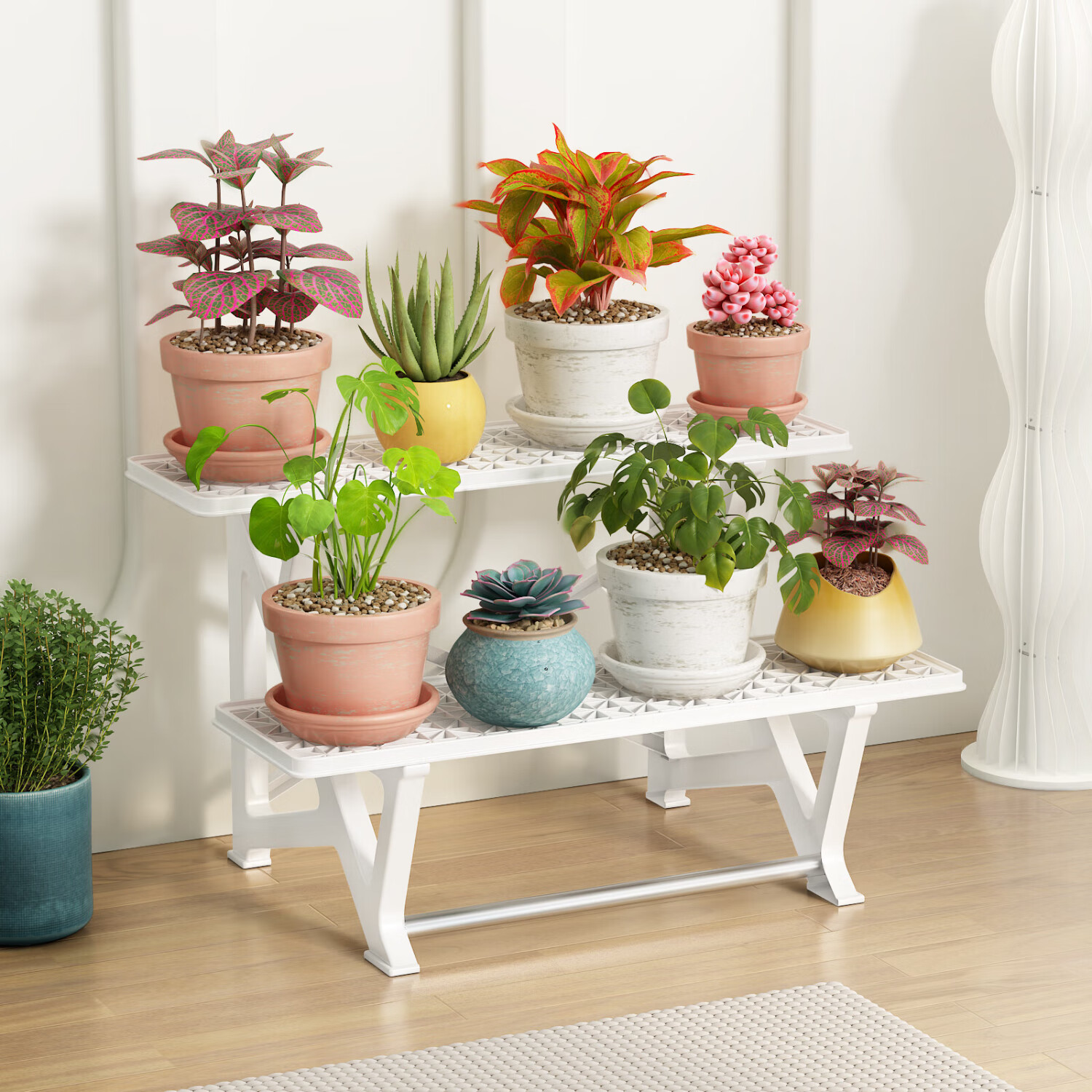 Anerya Flower Stand, Floor-Standing Balcony Indoor Home Living Room Storage Rack, Succulent Plant Display And Pot Shelf
