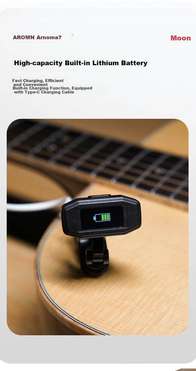 AROMA Electronic Color Screen Tuner for Guitar And Violin, Twelve-Tone Equal Temperament Universal Tuner AT-790 3