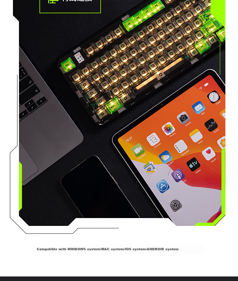 CoolKiller CK75 Super Programmer Wired/wireless/blueTooth Triple-Mode Transparent Customizable Mechanical Keyboard with Ice Blade Switches And Linear Switches 5