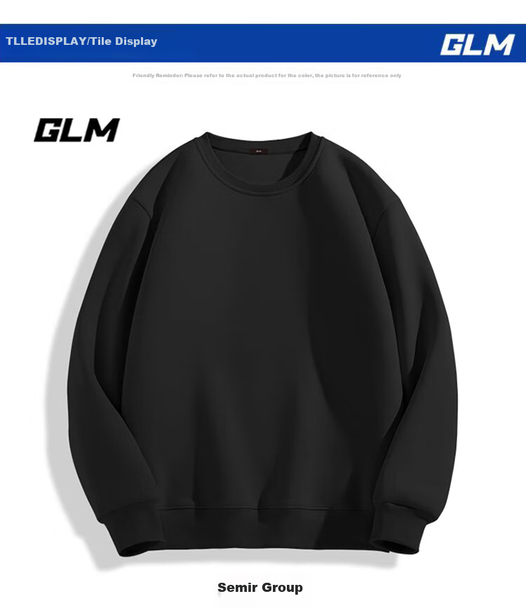 GLM Crew Neck Sweatshirt for Men, Autumn Loose Fit Versatile Sports Simple Pullover Base Layer Casual Jacket Khaki 3XL 3