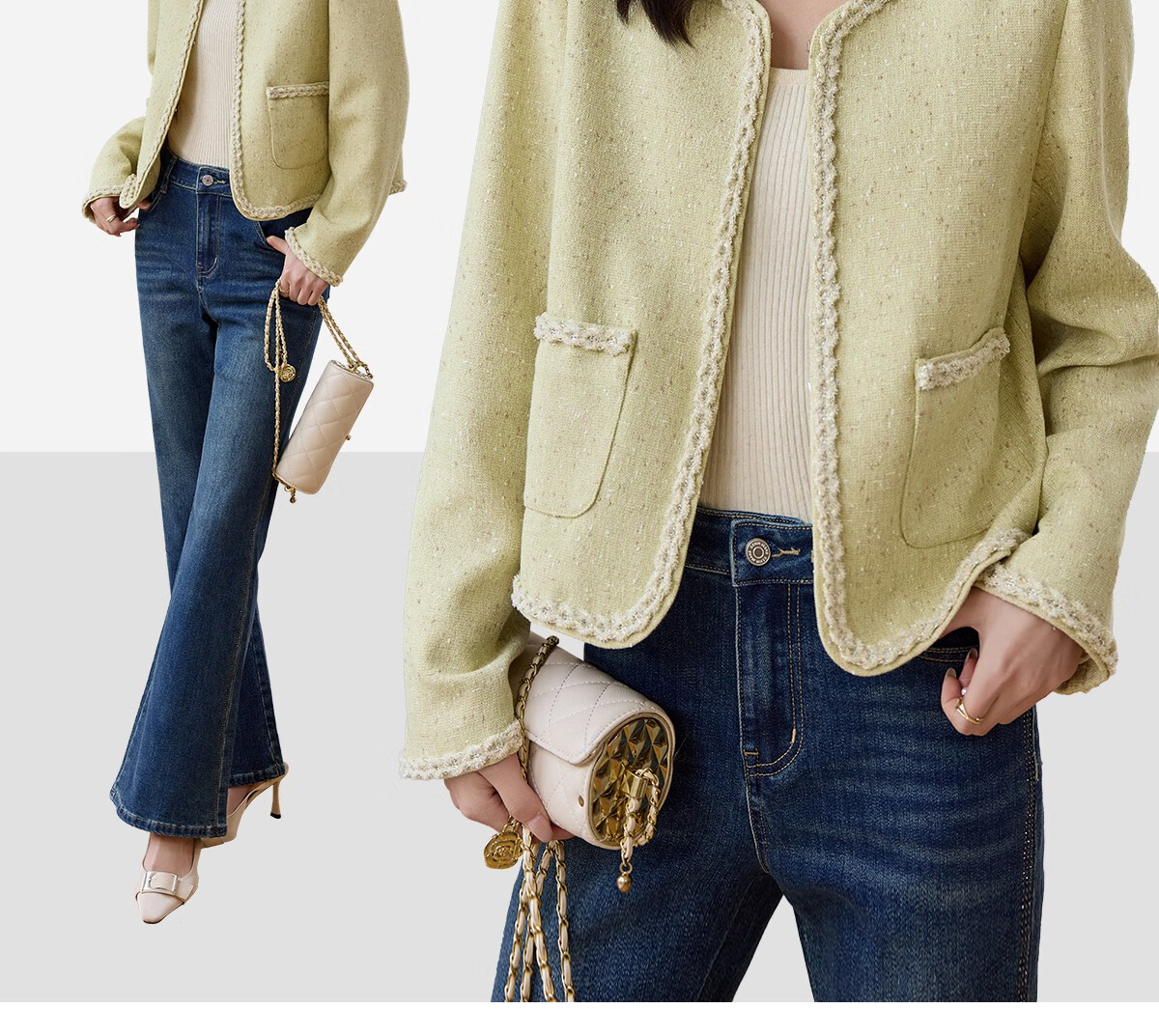 She Enjoy Little Chanel Style Short Jacket Women Woven 3D Lace Coat Spring Autumn Short Cardigan T51D052 2
