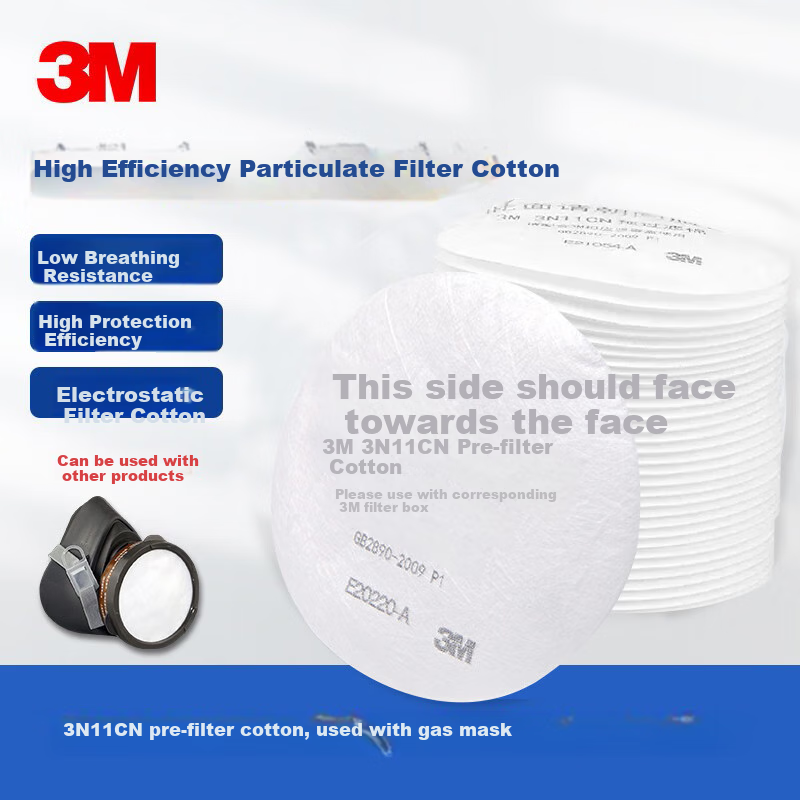 3M 3N11CN P1 Pre-Filter Cotton (For Use with 3301CN), Requires 3200 Four-Piece Set, 20 Pieces Per Pack