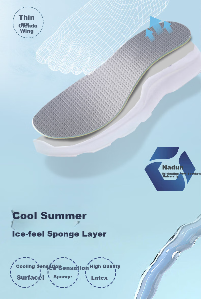 FOOTOPPO Antibacterial Latex Insoles for Men, Ultra-Thin Soft Sole Insoles, Summer Military Training Sweat-Absorbing Sports Basketball Running Shock-Absorbing Insoles 7