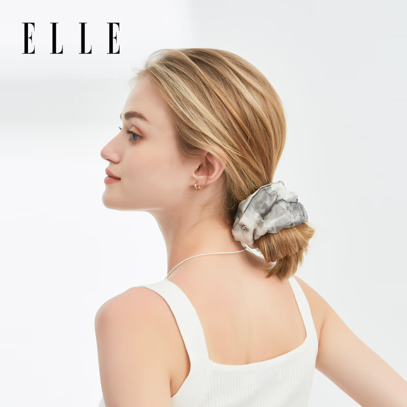 Резинка для волос ELLE из 100% шелка Mulberry для женщин, большая эластичная резинка для волос, элегантный подарок на Новый год