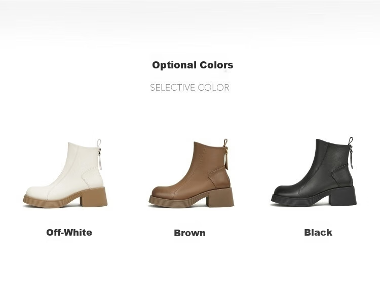 TEENMIX Women's Fleece-Lined Chelsea Boots Milk Leather Fashion Shoes 3