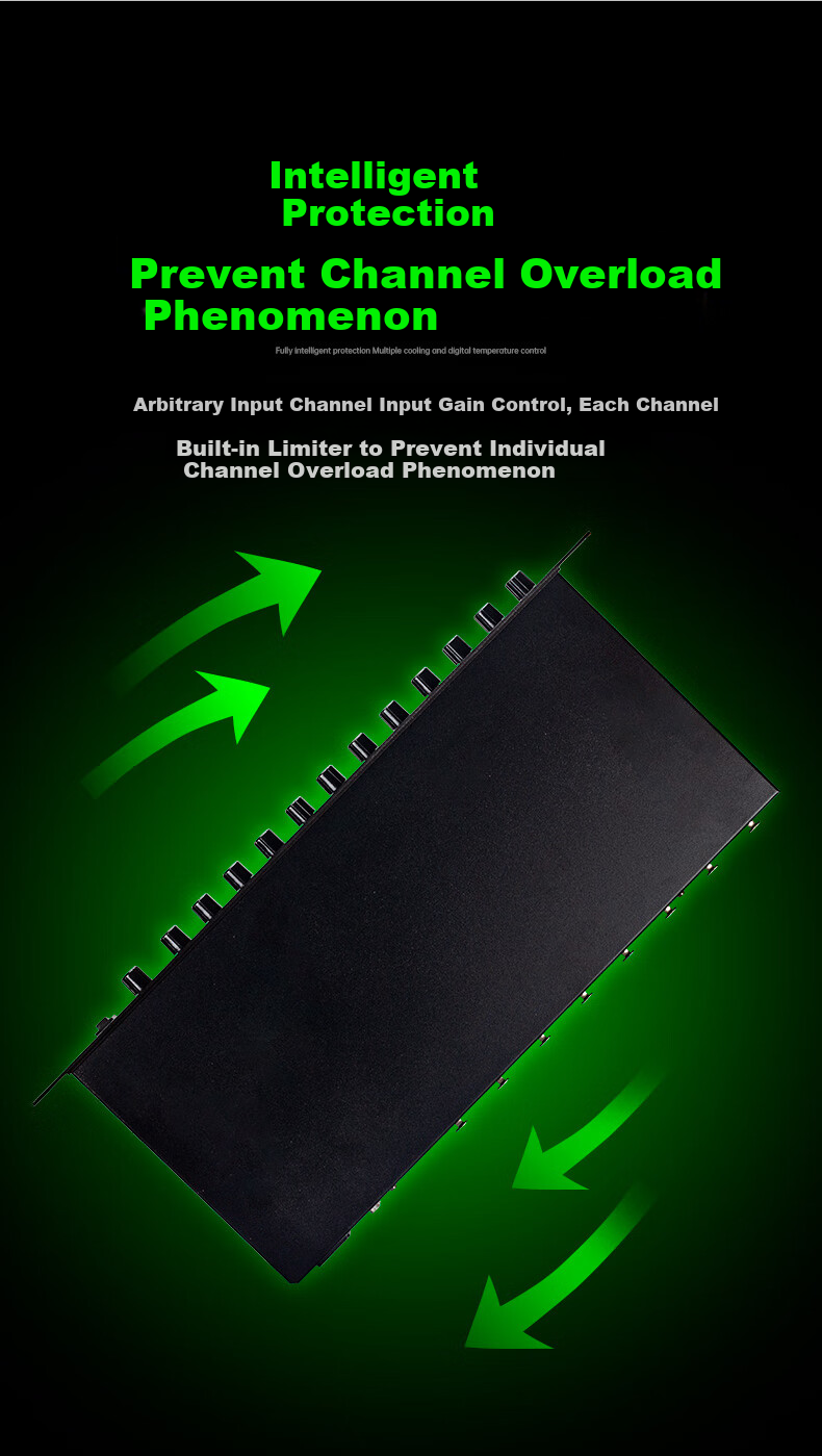 Oulaisheng (Obolun) T-8 Professional 8-Channel Mixer + 48V Phantom Power Microphone Preamp 8