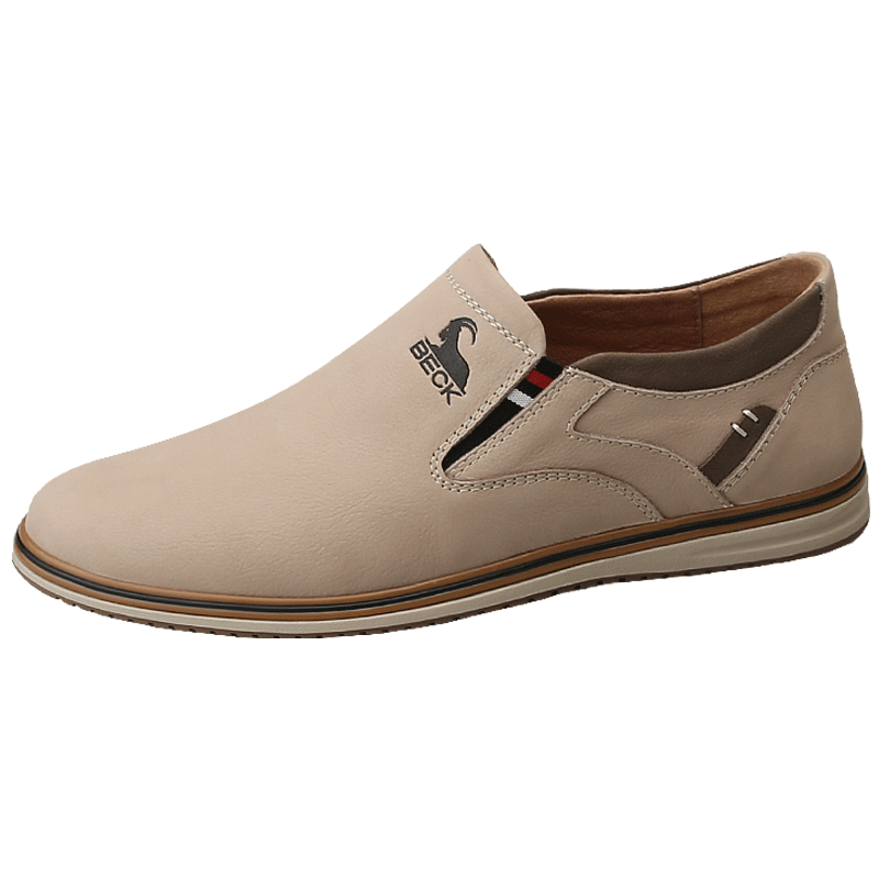 Gongyang Men's Loafers Casual Leather Shoes Business Soft Leather Soft Sole Slip-On Driving Shoes Sand Color Size 44