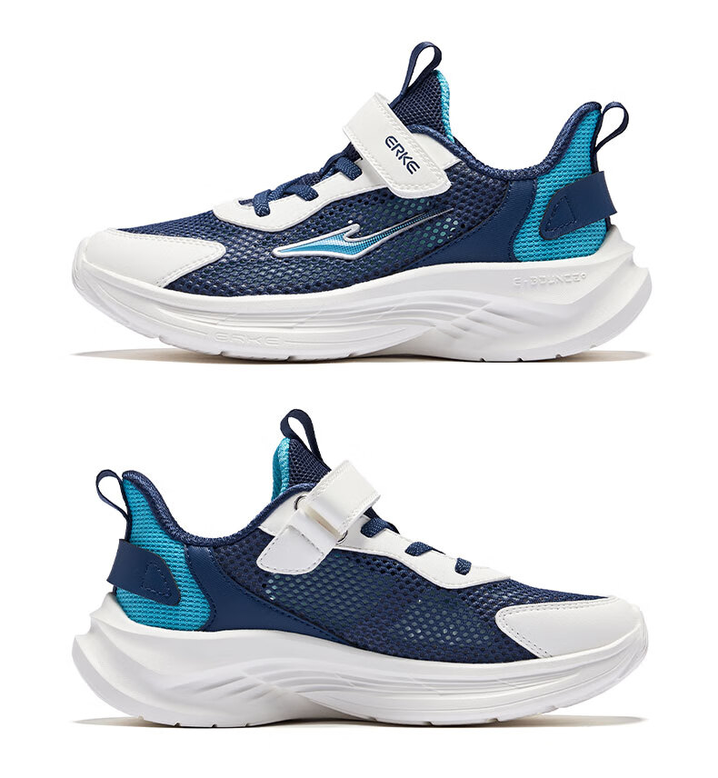 ERKE Children's Shoes, Boys And Girls Sports Shoes for Older Kids, Summer Mesh Running Shoes, Deep Navy Blue/French Blue, Size 36 47