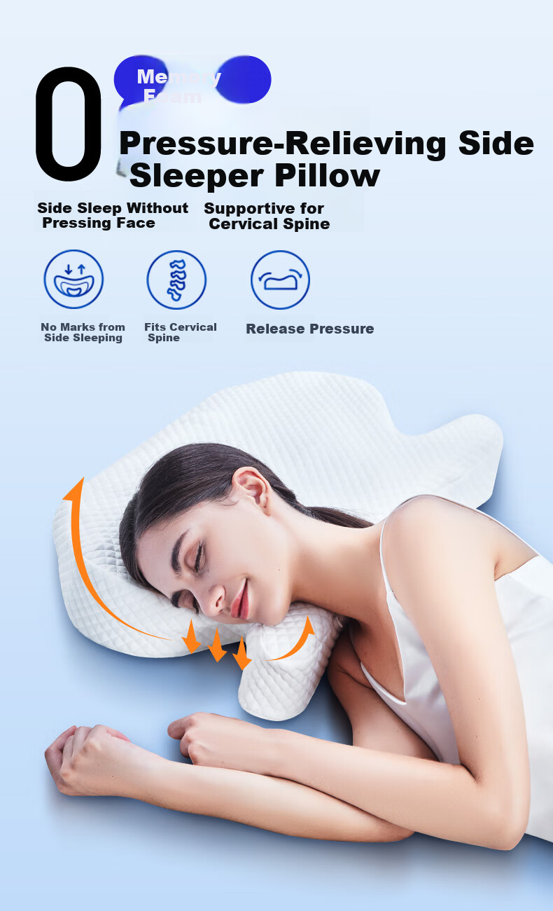 Aeromax Side Sleeping Pillow, Jellyfish Pillow, Face-Pressure Free, Anti-Wrinkle, Anti- nasolabial fold, Memory Foam Cervical Pillow, Hollow Eye Protection, Ear Sleeping Pillow 1