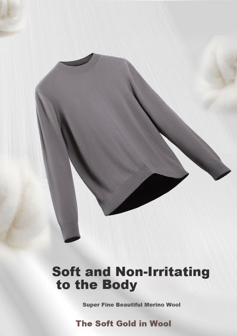 Goldlion [Machine Washable Wool King] Autumn Winter Men's Sweater Elastic Soft Business Casual Zodiac Year Knit Base Shirt 3