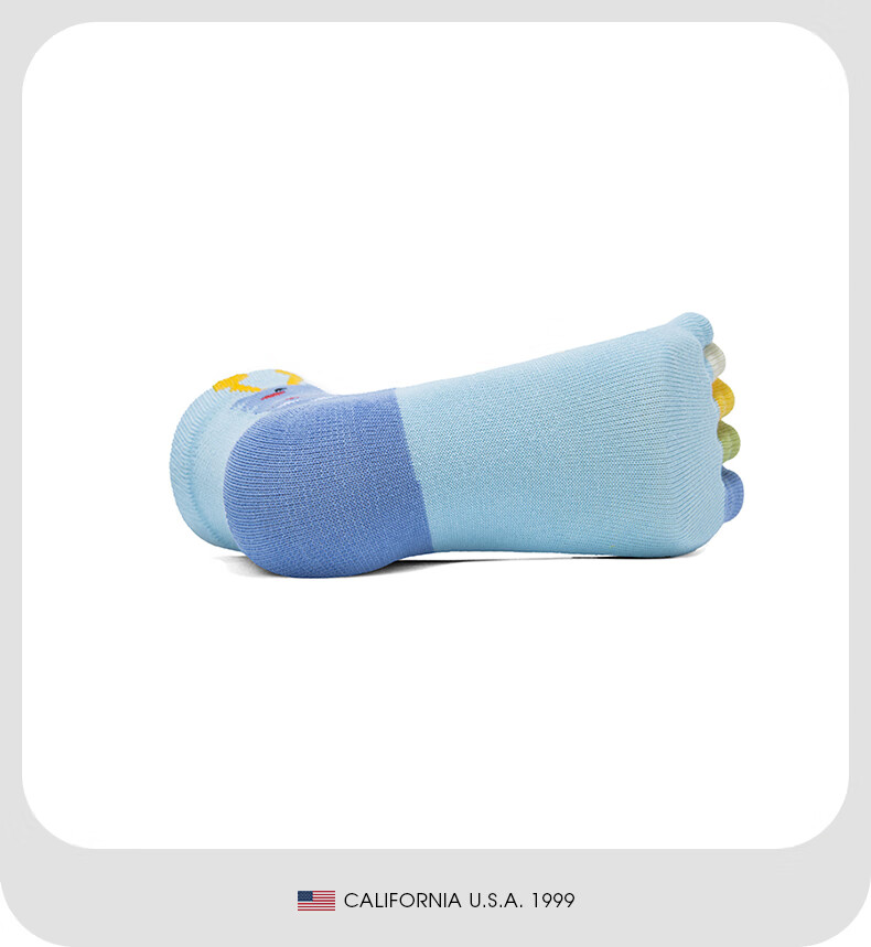 TFO 6th Generation Kids Five-Toe Socks Cartoon Outdoor Hiking Comfortable Toe-Separating Sports Socks 2902455 Gray 7