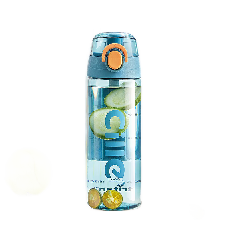 Cille Plastic Cup for Men, Women, Students And Children, Tritan Outdoor Sports Portable Water Bottle, 600ml, Water Green, XL-2217